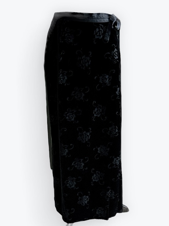 GAP Dresses & Skirts - Gap Velvet Burnout Floral Maxi Wrap Skirt 90s Y2K BohoLuxe Whimsigoth Witchy ~ 8